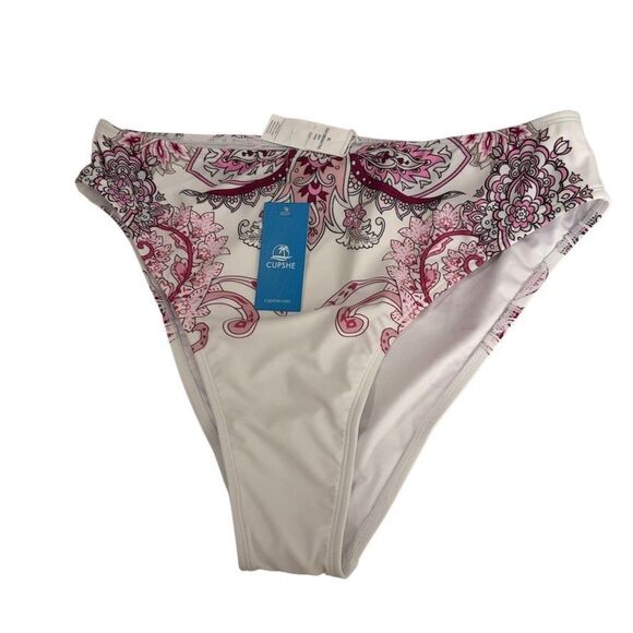 Cupshe Bikini Bottom Women's XL Pink High Cut Swim Bathing Suit NWT - Picture 1 of 10